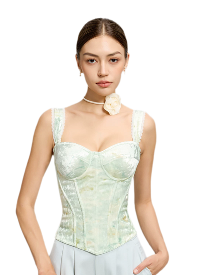 Jacquard Velvet Corset Cami