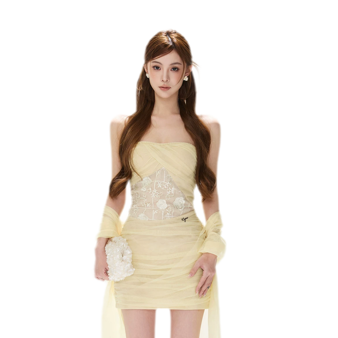Rose Lace Bustier Dress