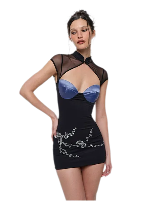 Chinese Embroidered Cheongsam Dress