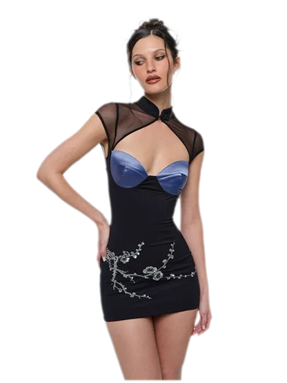 Chinese Embroidered Cheongsam Dress