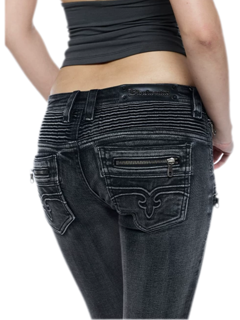 Washed Low-Rise Jeans