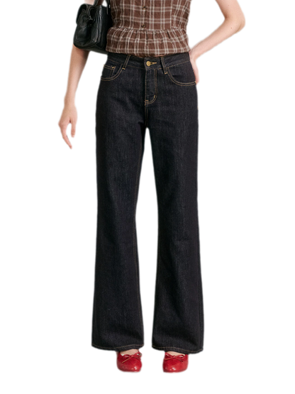 Soft Cotton Straight-Leg Jeans