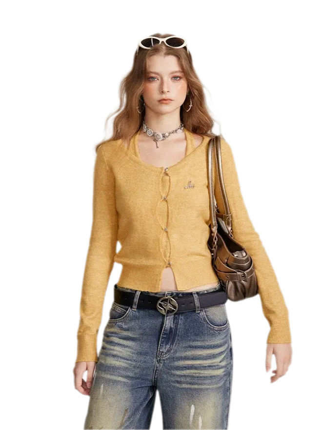 Soft Halter Cropped Cardigan