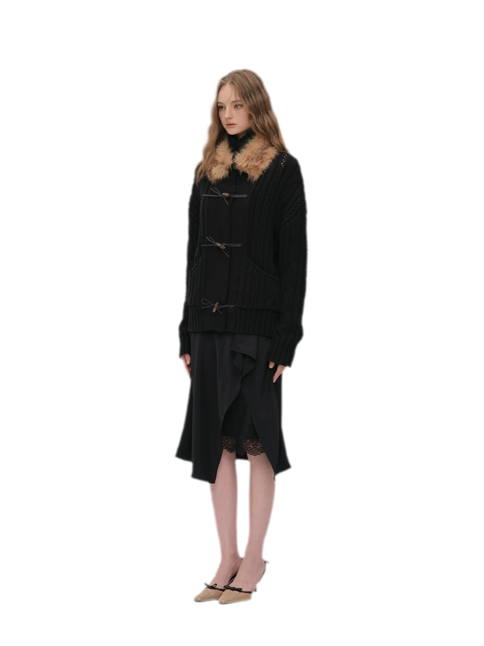 Cable Knit Cropped Cardigan
