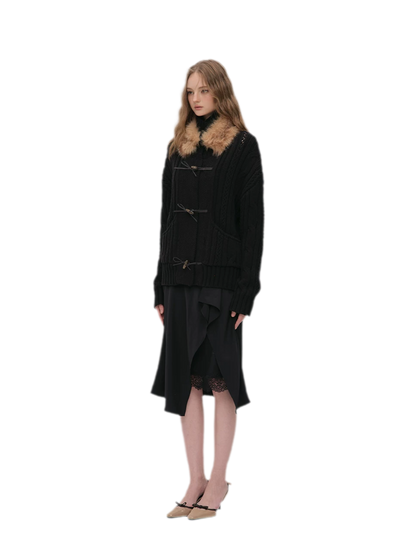 Cable Knit Cropped Cardigan