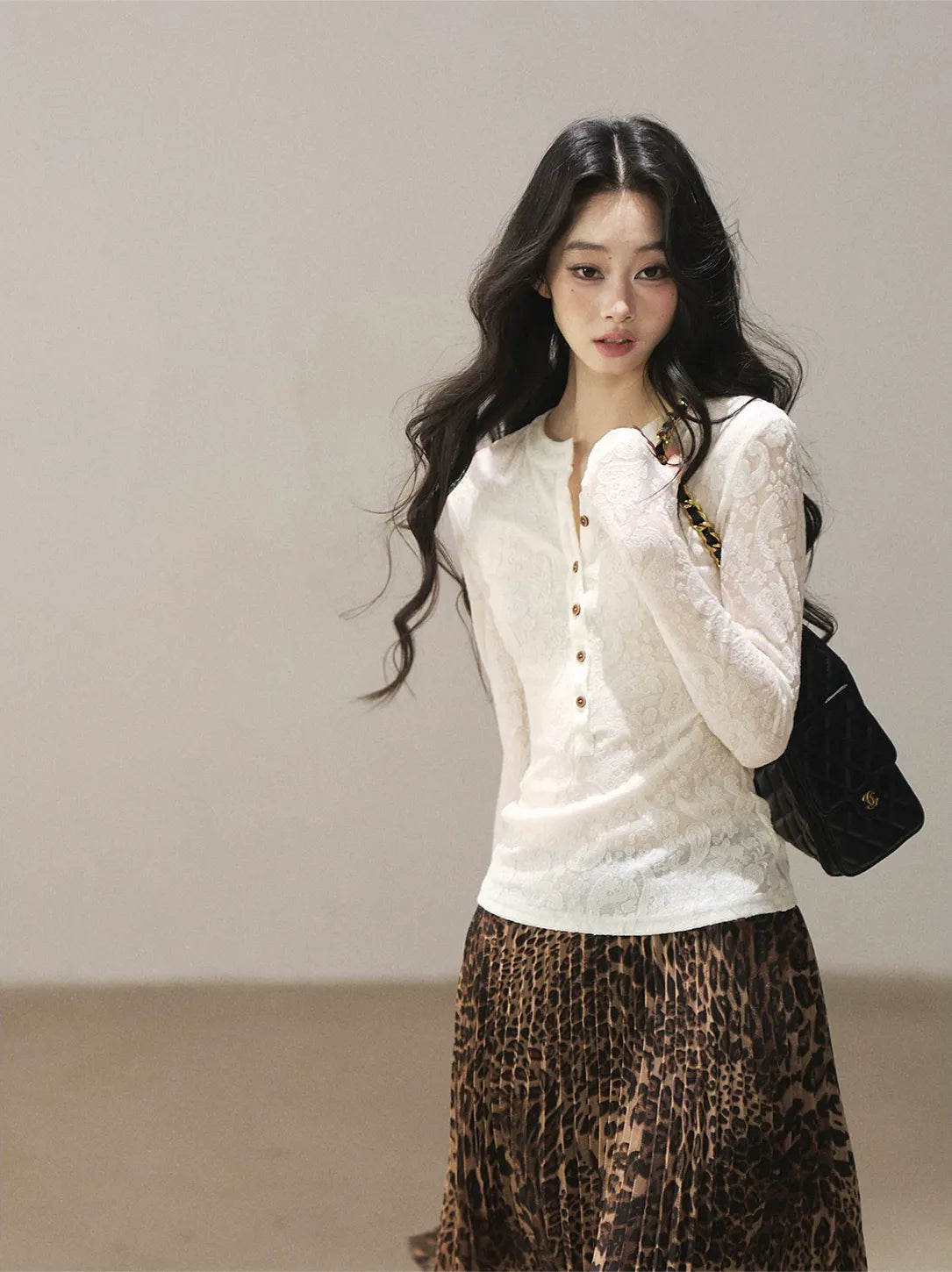 Paisley Jacquard Cropped Wool Top
