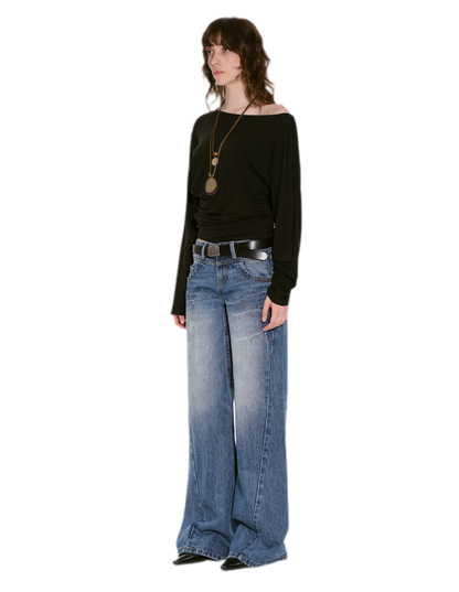 Lyocell Off-Shoulder Cropped Top