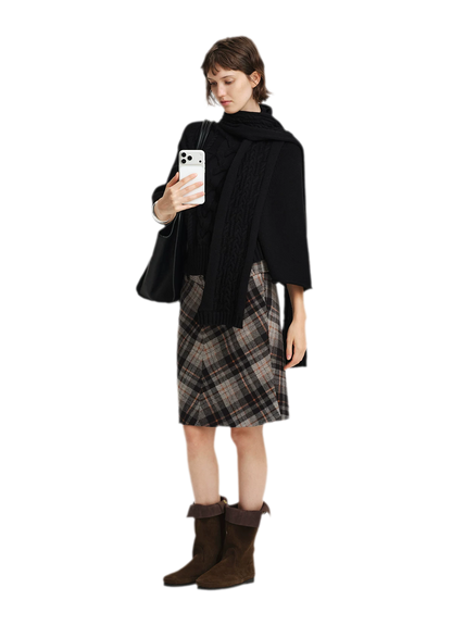 Kabelstrick-Cape-Pullover