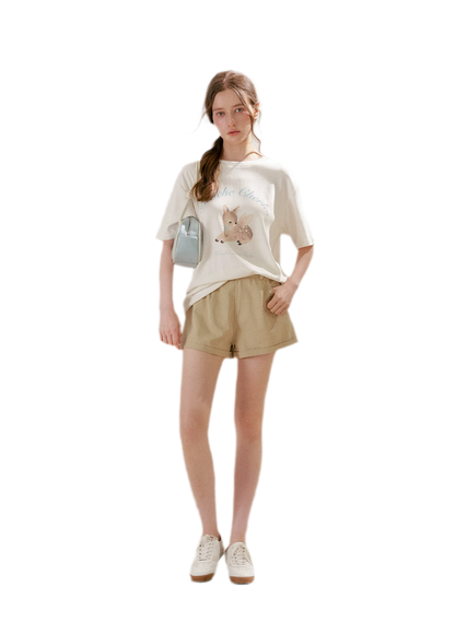 Hand-Painted Deer Tee