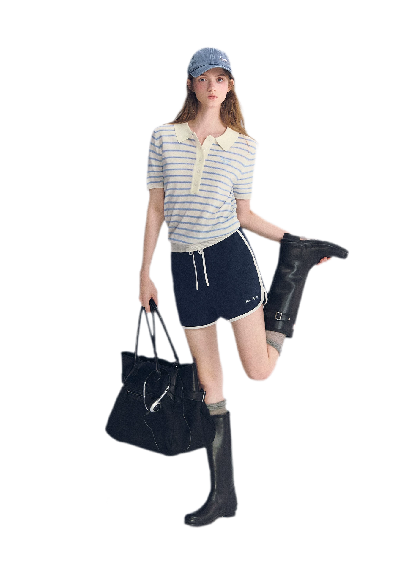 Striped Embroidered Polo