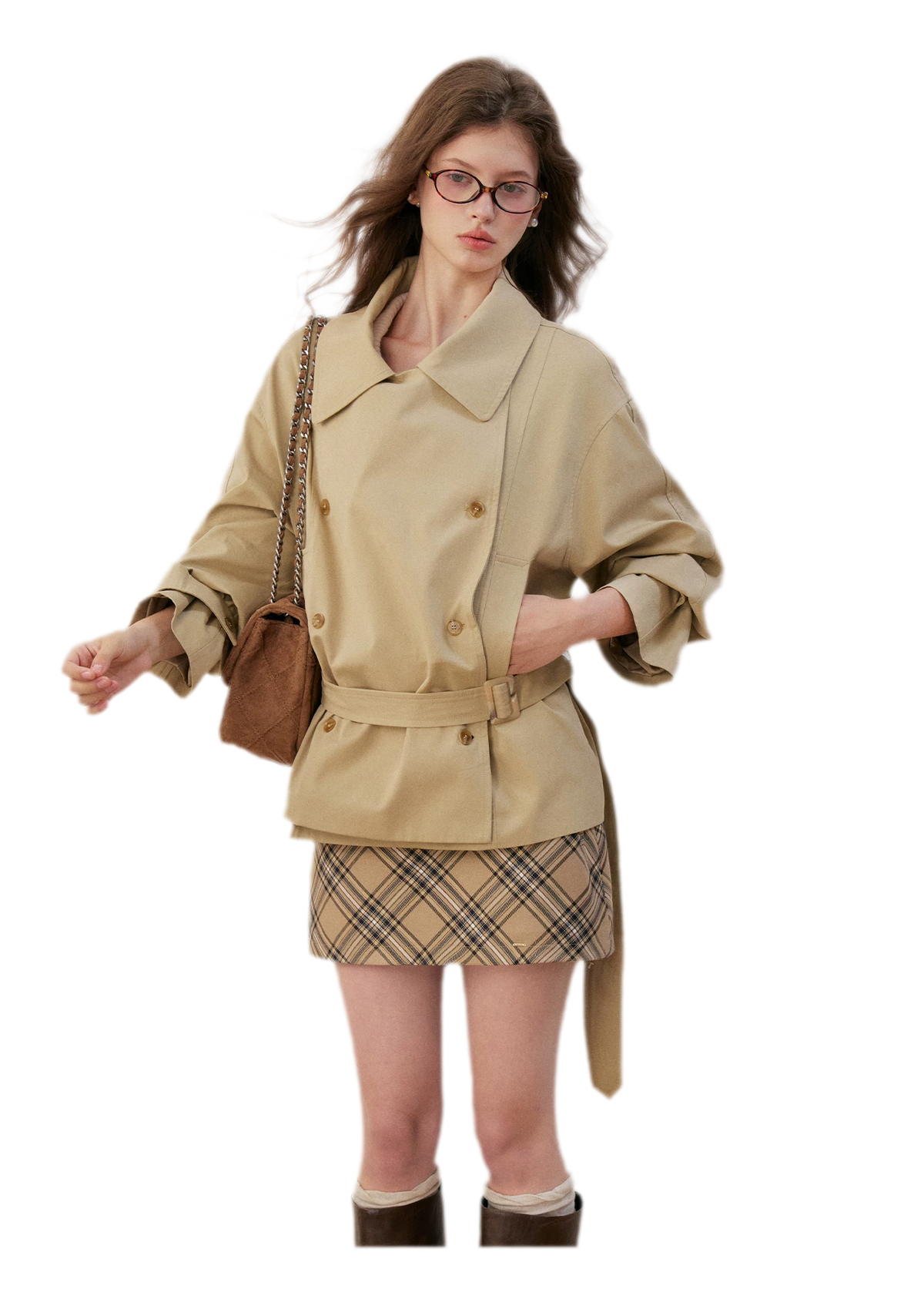 Áo trench cotton hai hàng khuy