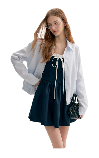 Ramie Cotton Lace-Trimmed Jacket