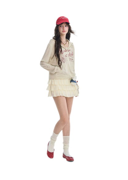 Lace Tiered A-Line Skirt