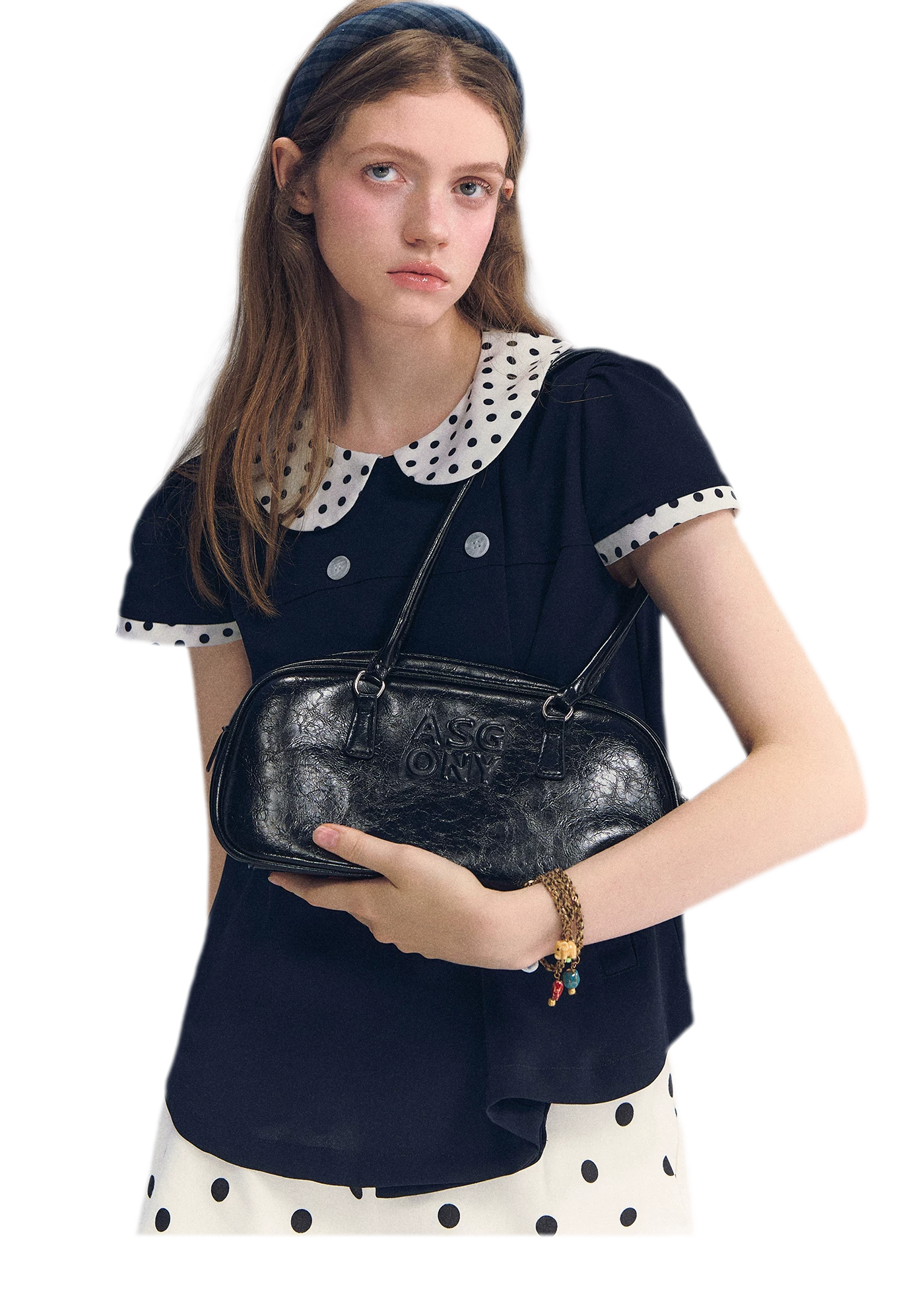 Polka Dot Doll Collar Top