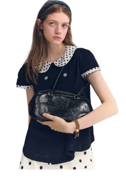 Polka Dot Doll Collar Top