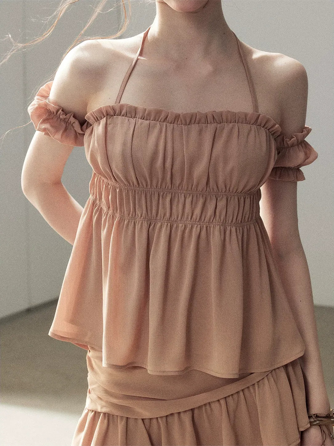 Pleated Chiffon Mini Set