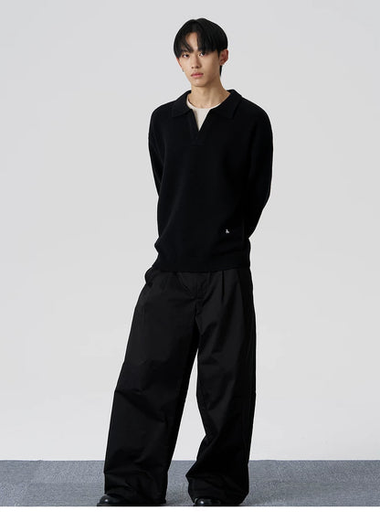 Embroidered Oversized Wool Blend Sweater
