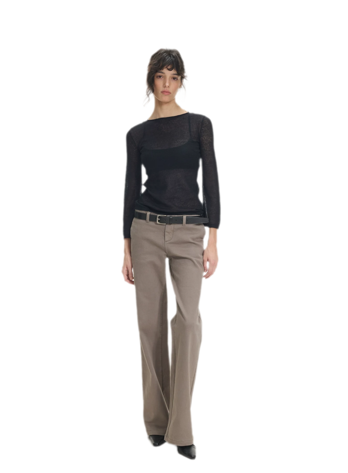 Waistband-Free Straight-Leg Denim Jeans