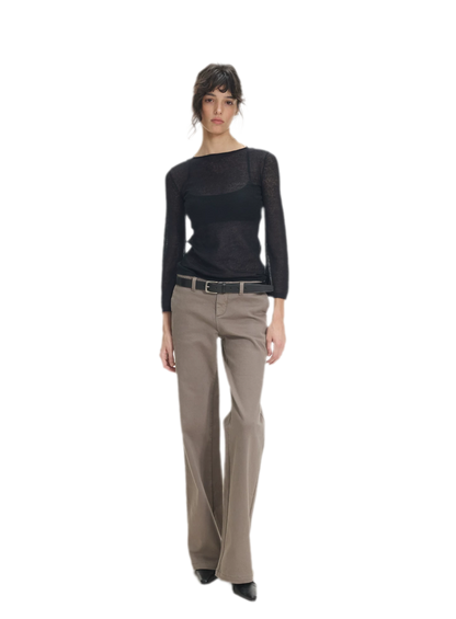 Waistband-Free Straight-Leg Denim Jeans