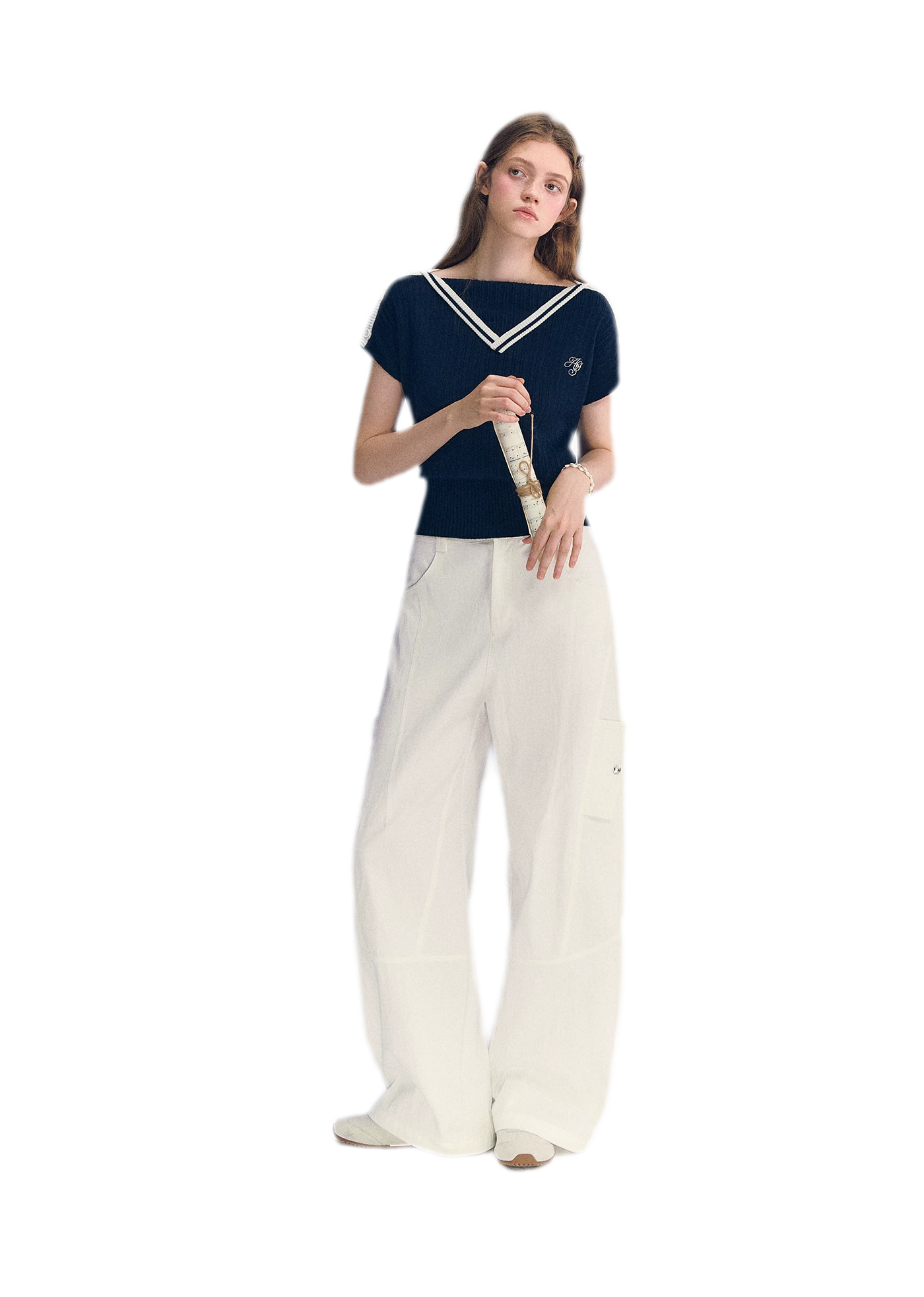 Deconstructed Curved Cargo Pants