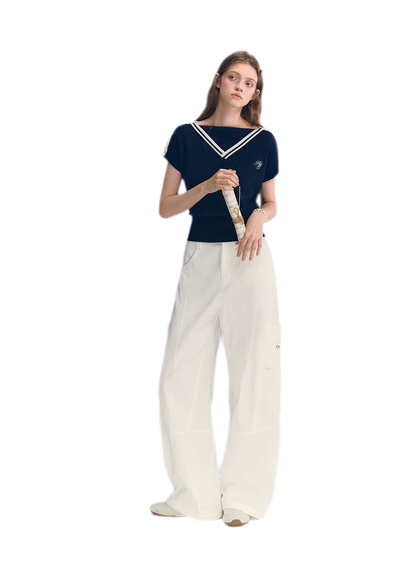 Deconstructed Curved Cargo Pants