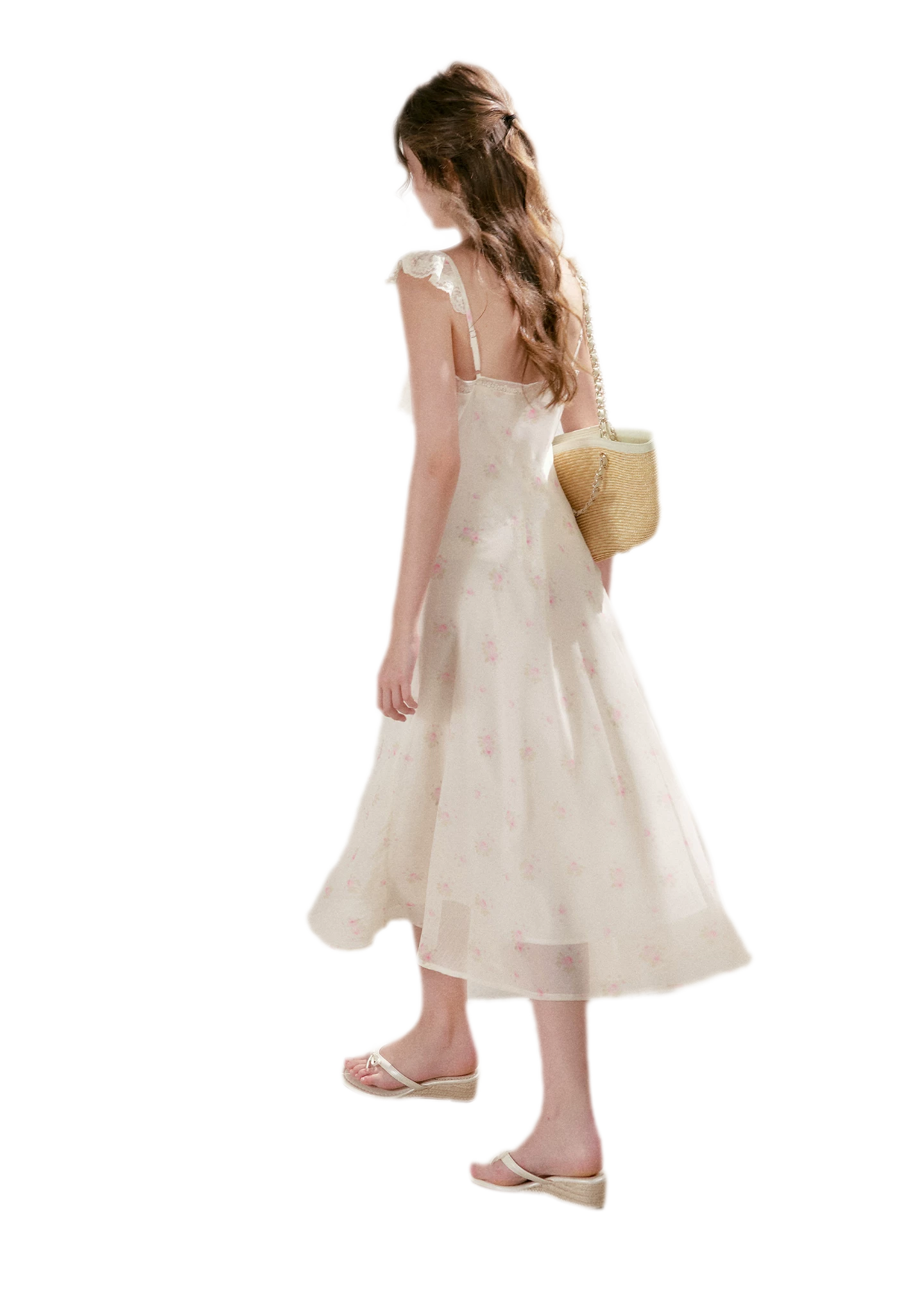 Rose Print Lace Dress