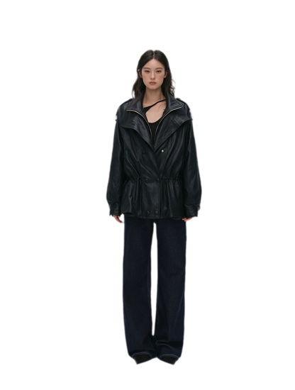 Detachable PU Down Puffer Jacket