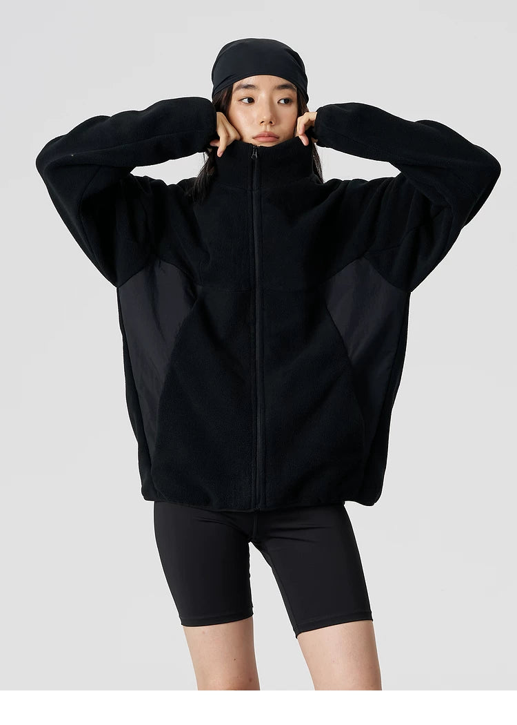Curved Fleece Panel Jacket