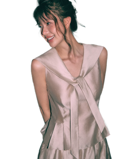 Sailor Collar Blouse Culottes