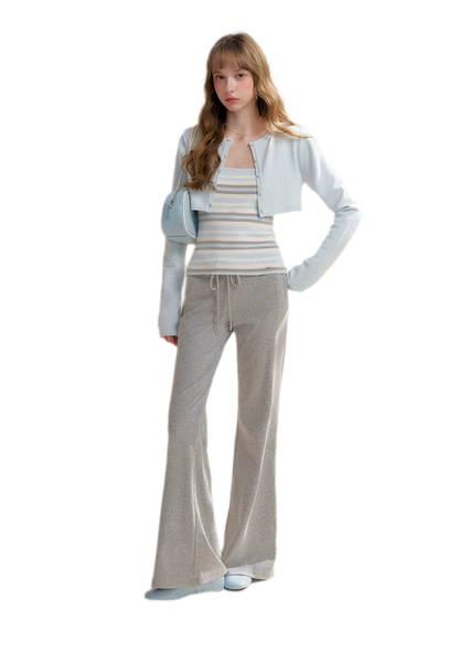 Tencel Cotton Drawstring Flared Pants