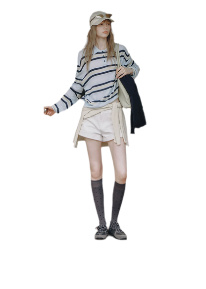 Contrast Striped Embroidered Polo Shirt
