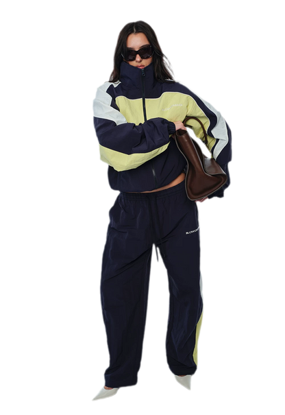 Color-Block Cropped Tracksuit Set