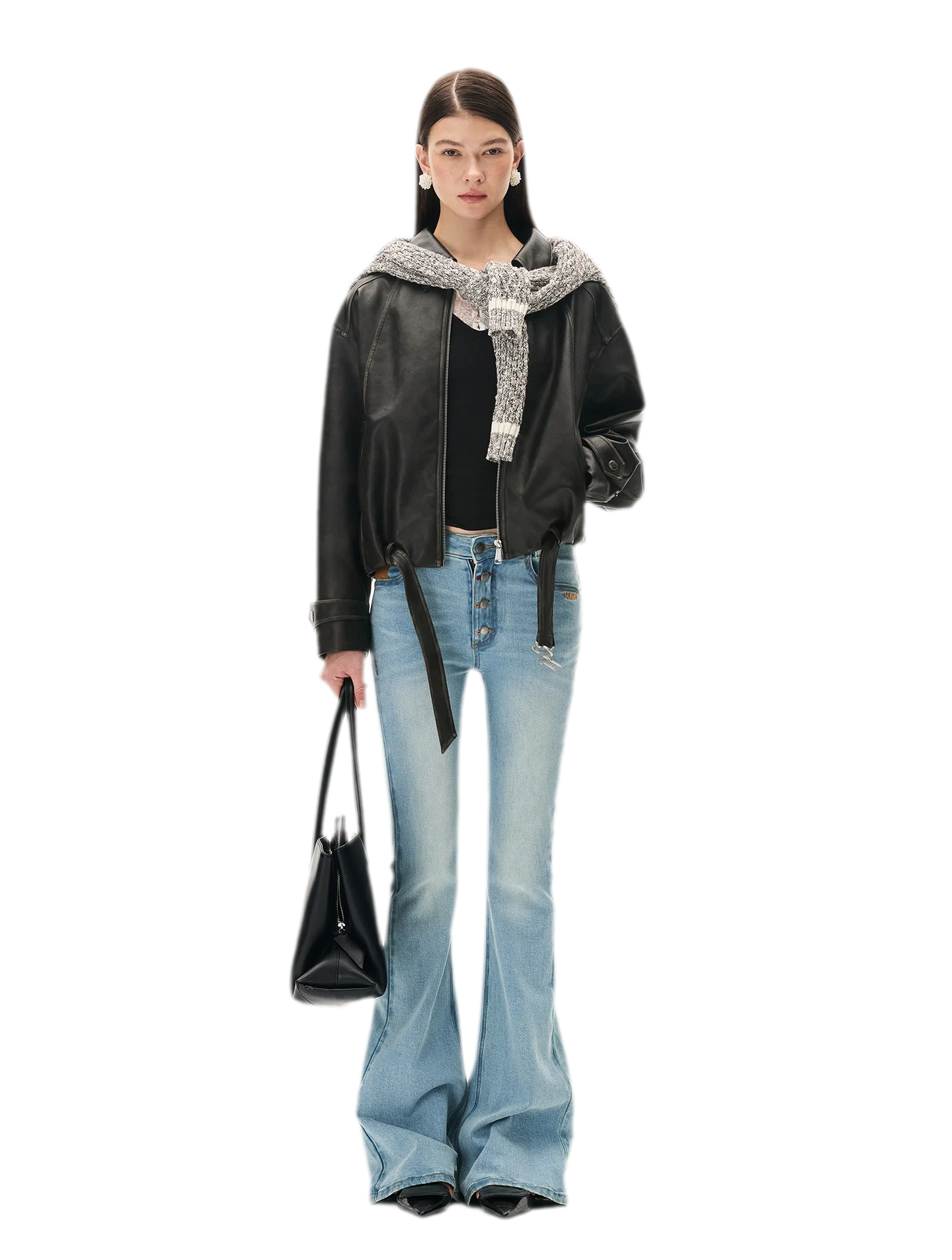 Contrast Wash Slim Flare Jeans
