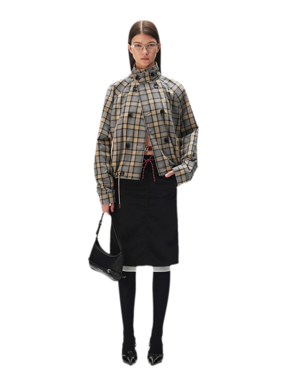 Yarn-Dyed Plaid Reversible Jacket