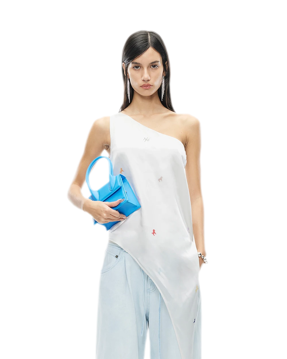 Acetate Satin Camisole with Horse Print