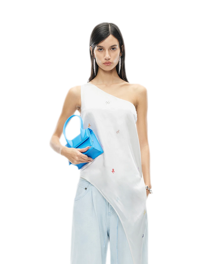 Acetate Satin Camisole with Horse Print