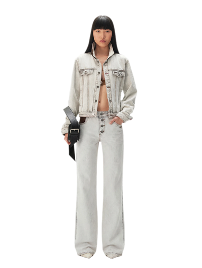 Washed Straight-Leg Jeans