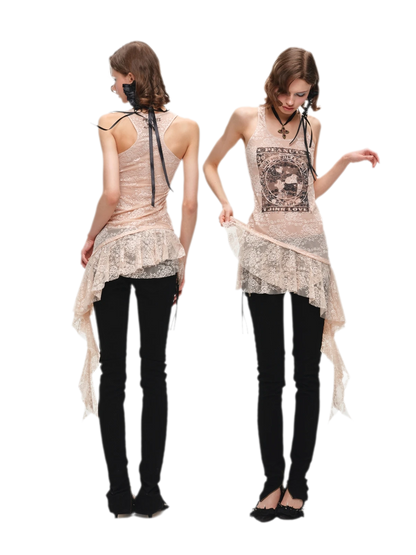 Lace Ruffle Tank Dress