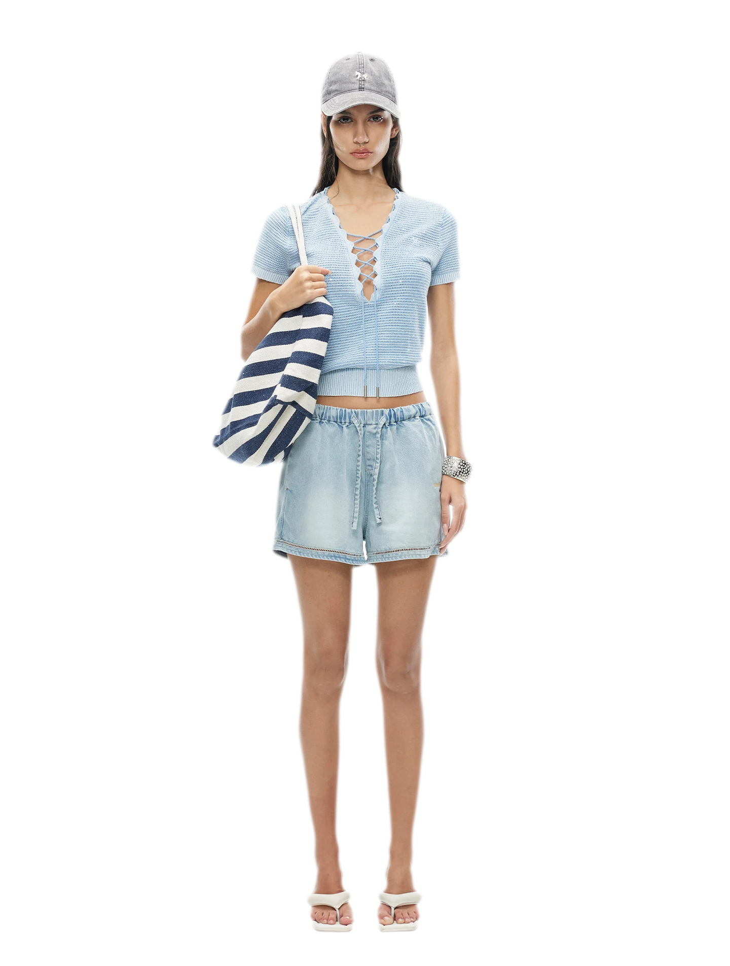 Lyocell Washed Denim Shorts