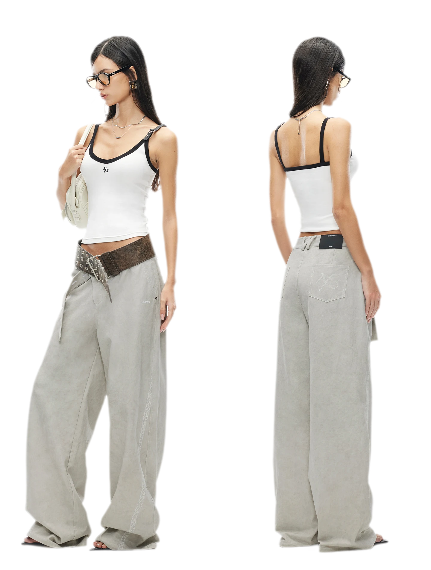 Wheat Ear Wide-Leg Casual Pants