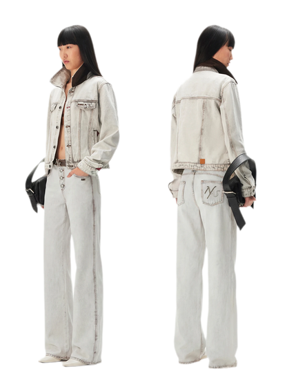 Washed Straight-Leg Jeans