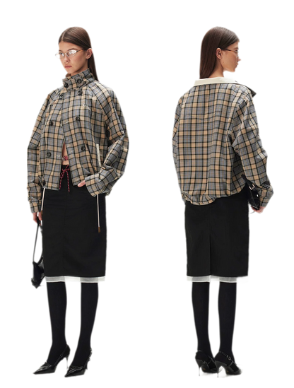 Yarn-Dyed Plaid Reversible Jacket