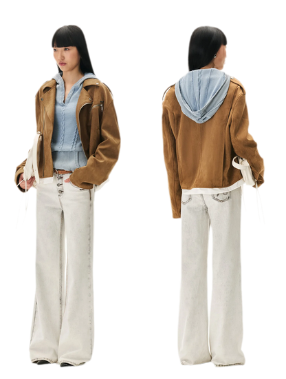 Suede Velvet Relaxed Jacket