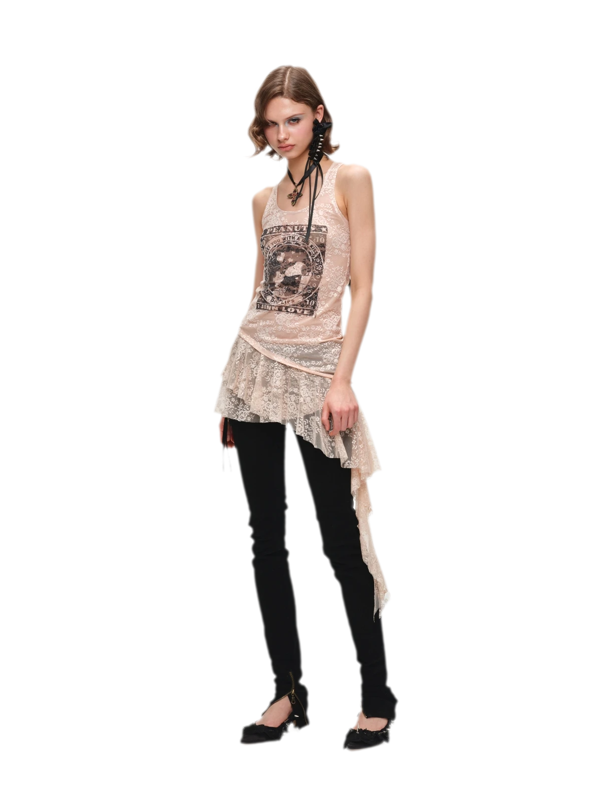 Lace Ruffle Tank Dress