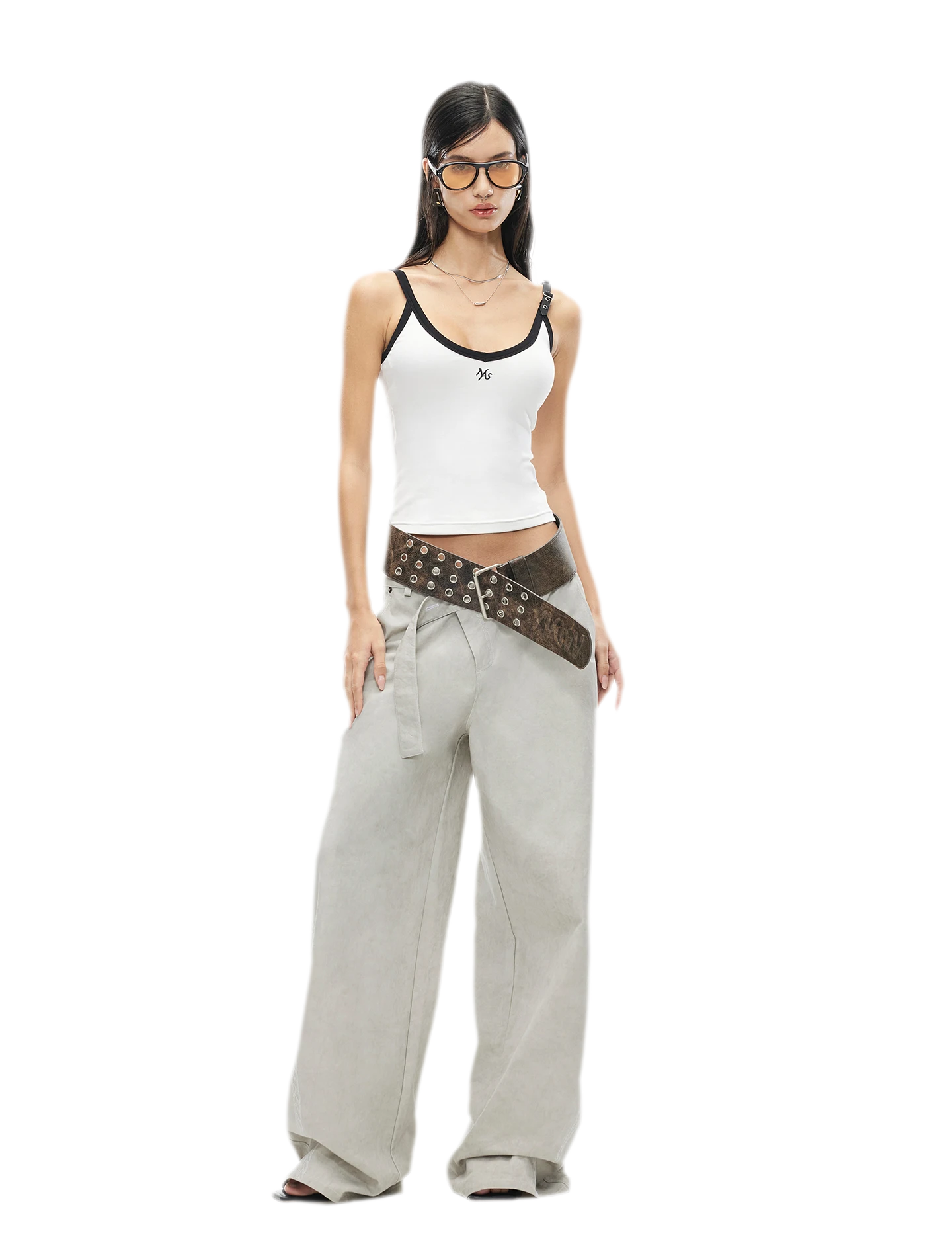 Wheat Ear Wide-Leg Casual Pants