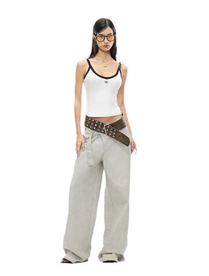 Wheat Ear Wide-Leg Casual Pants