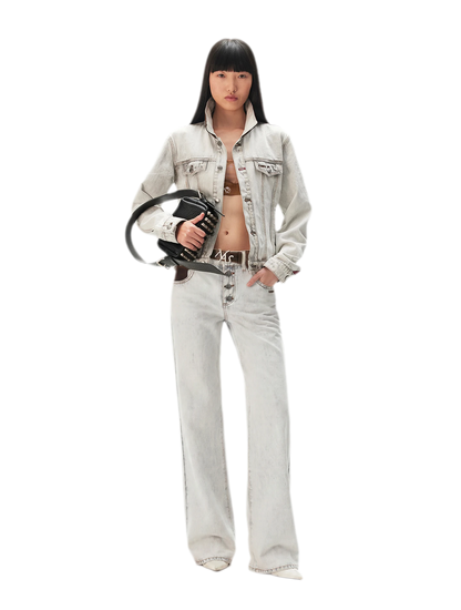 Washed Straight-Leg Jeans