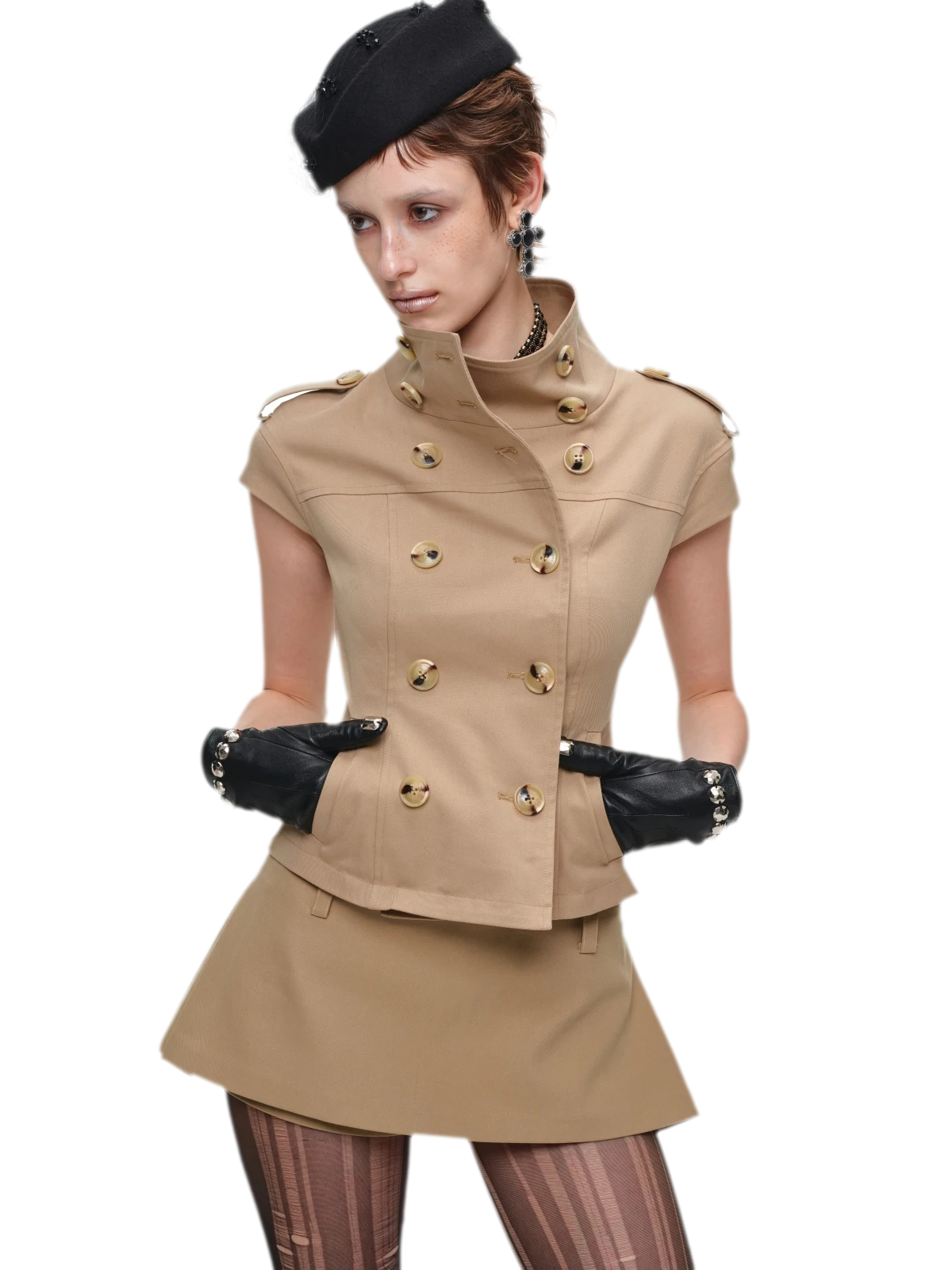 Structured A-Line Mini Skirt