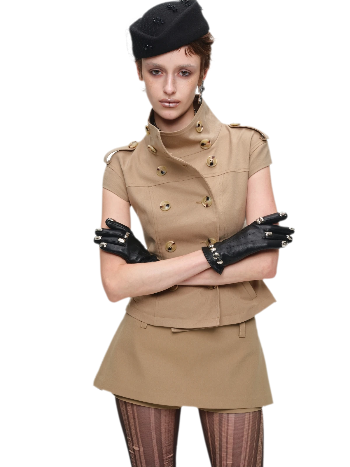 Structured A-Line Mini Skirt