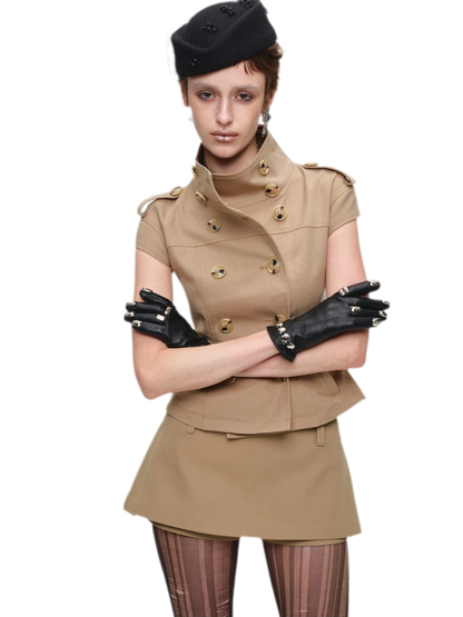 Structured A-Line Mini Skirt